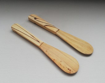 Eco friendly Butter Knife Set of 2-Wooden Knife - Liver pate knife-Icelandic Handmade Vintage
