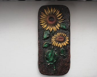 Antique Wall Tile Plaque Large and Heavy More 2 kg- from the 1950s konstnär k.chr.e.p Beautiful Scandinavian Wall Decor