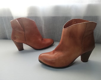 Botines de mujer de piel marrón - Talla 36 eu, 6 us, 4 uk.