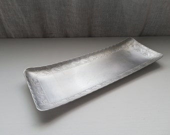 Serving Tray Plate Aluminum Norwegian Handmade Table Decor Nordic Art Vintage