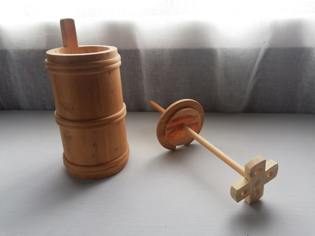 Vintage Butter Churn Large Sizenorwegian Handmade Natural Wooden Etsy