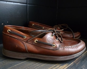 R.Logan & Sons Leather Boat Shoes - Men's Size 6.5 UK