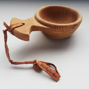 Norwegian Drinking Kuksa Mug Vintage Handmade Natural Wooden Hand Carved