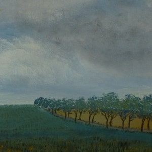 Tyskland -Allen- Germany 1990 painting. Anna Pfandtner.  Signed by the artist.  Wall decor.