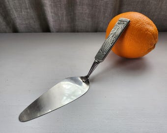 Spatula Massive Viking Motive-Handmade-Steel And Pewter-Nordic Art-Vintage