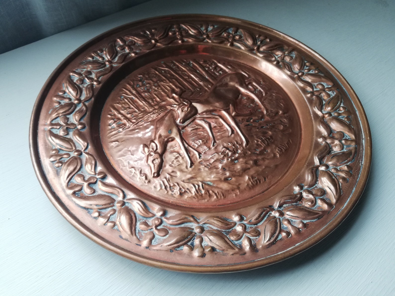 French Antique Copper Wall Decor Plate Home Interior Copper Etsy