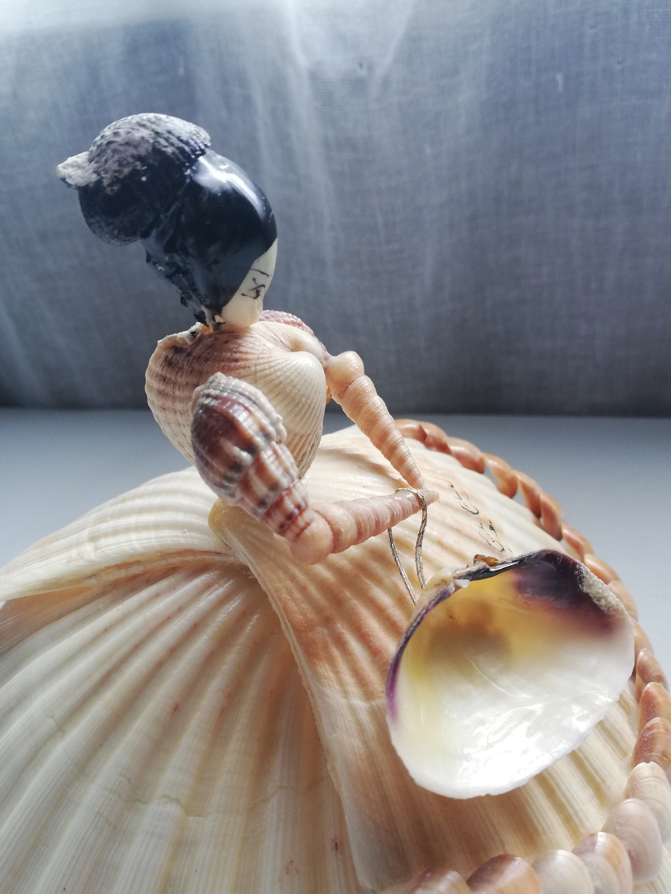手作りの天然貝殻人形：アンティークな海岸風装飾 - Etsy 日本