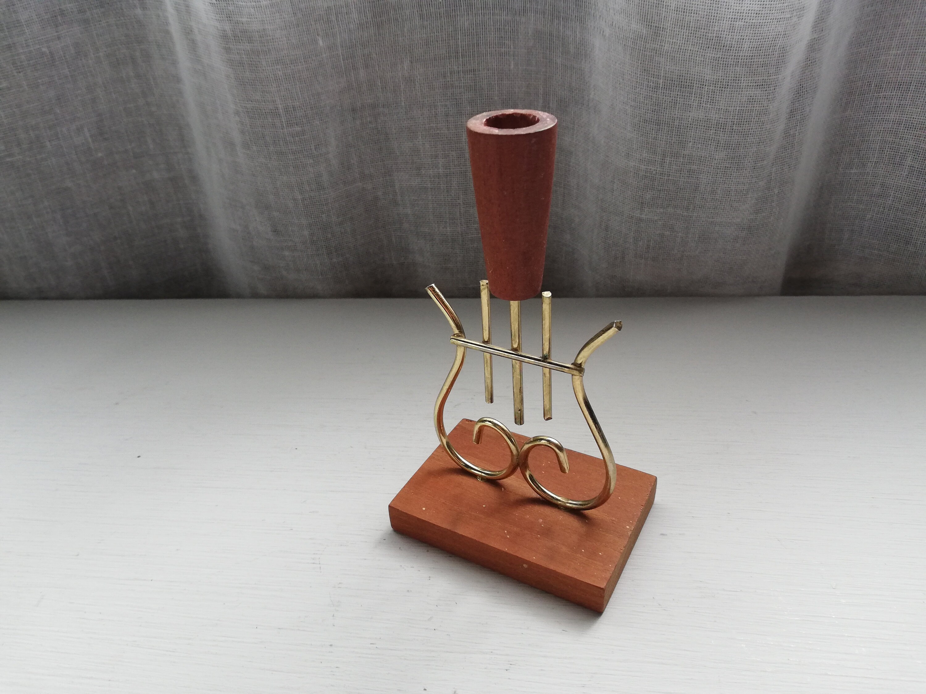 Mid Century Danish Teak Wood With Metal Candle Holder Vintage - Etsy