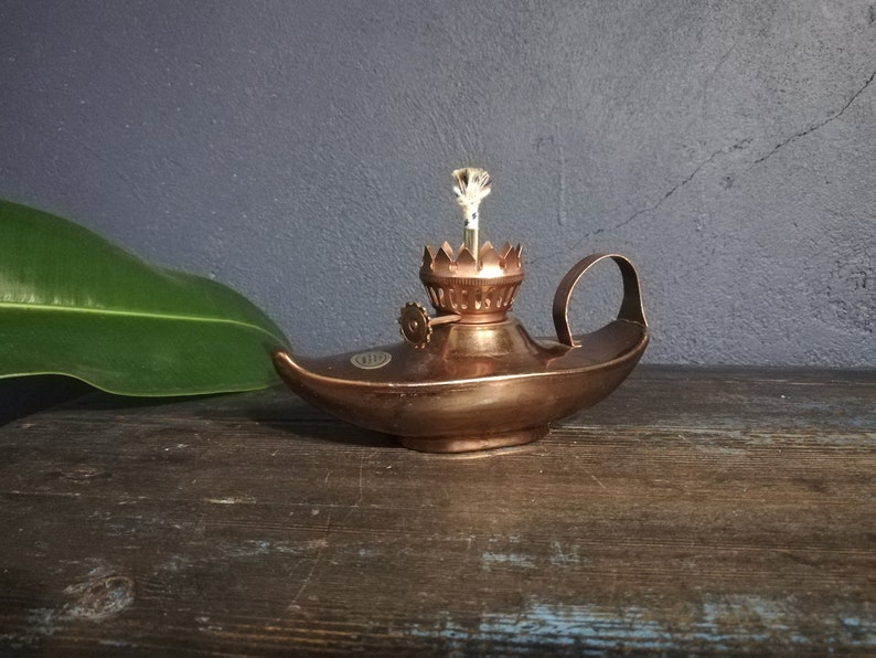Copper Aladdin oil lamp Table Lamp Etsy