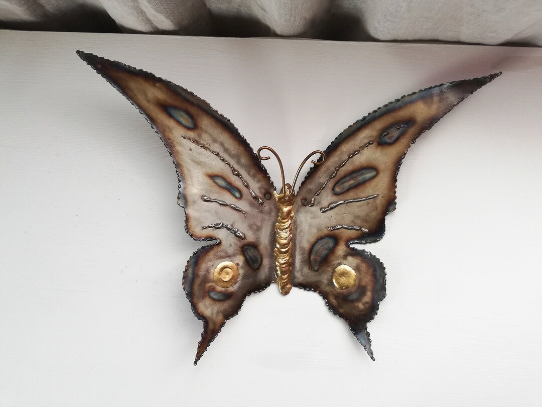 Butterfly Metal With Brass Wall Decor Swedish Handmade Large Size ...
