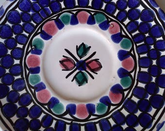 Blue Ceramic plate - handmade - Ceramic Nabeul zaghba - Tunisia