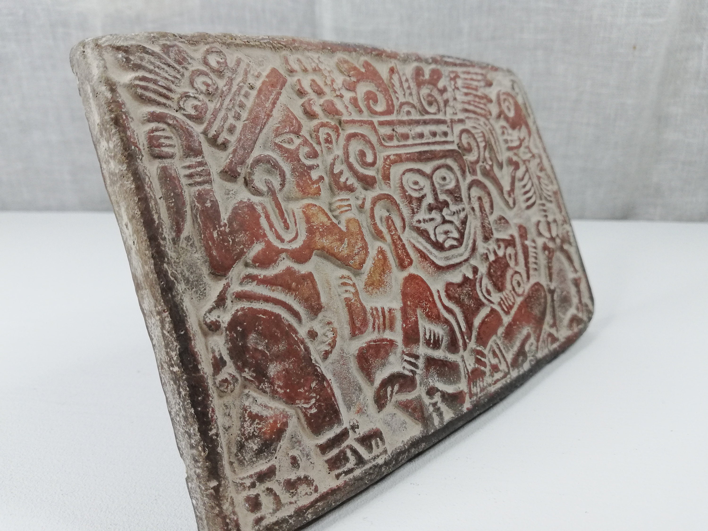 Mayan Aztec Stamp Table Decor Large and Massive-beautiful Handmade-clay ...