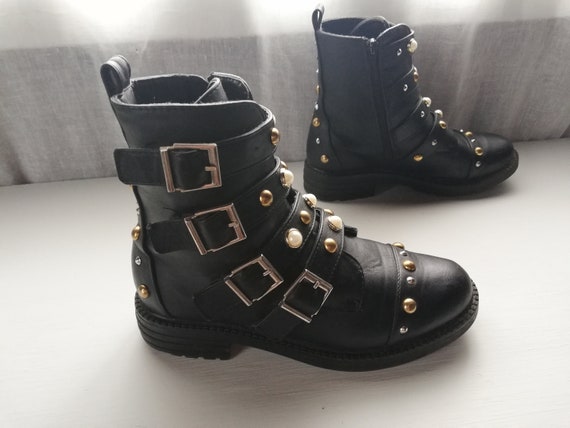 Black Womens Ankle Boots Size 37 Eur 6.5 US 4.5 UK. Etsy UK