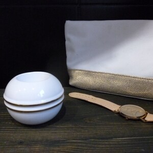 White Pottery candle holder