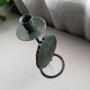 Sun Kerzenhalter Metall und Holz-Handmade Vintage