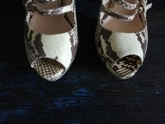 90s Women's shoes / Snake Skin prints . Size - US… - image 7