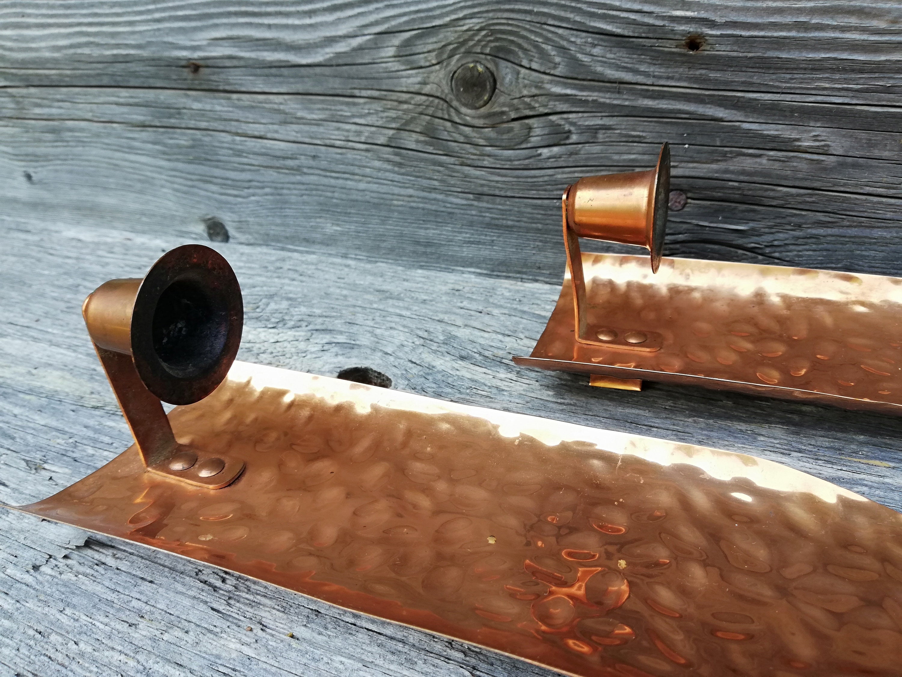 Wall Sconce Antique Swedish Quality Hammered Copper Candle Etsy