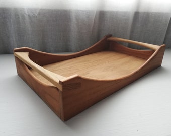 Serving Tray Wooden Danish Handmade-Serving Board Bread Basket Table Decor- Eco friendly