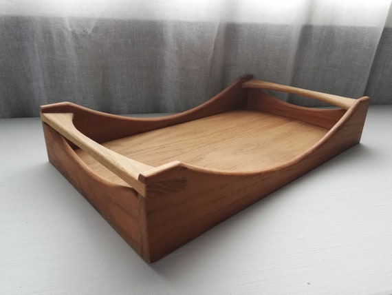 Serving Tray Wooden Danish Handmade-Serving Board Bread Basket Table Decor- Eco friendly