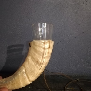 Horn Cup Drinking Mug With Glass Scandinavian Handmade Vintage