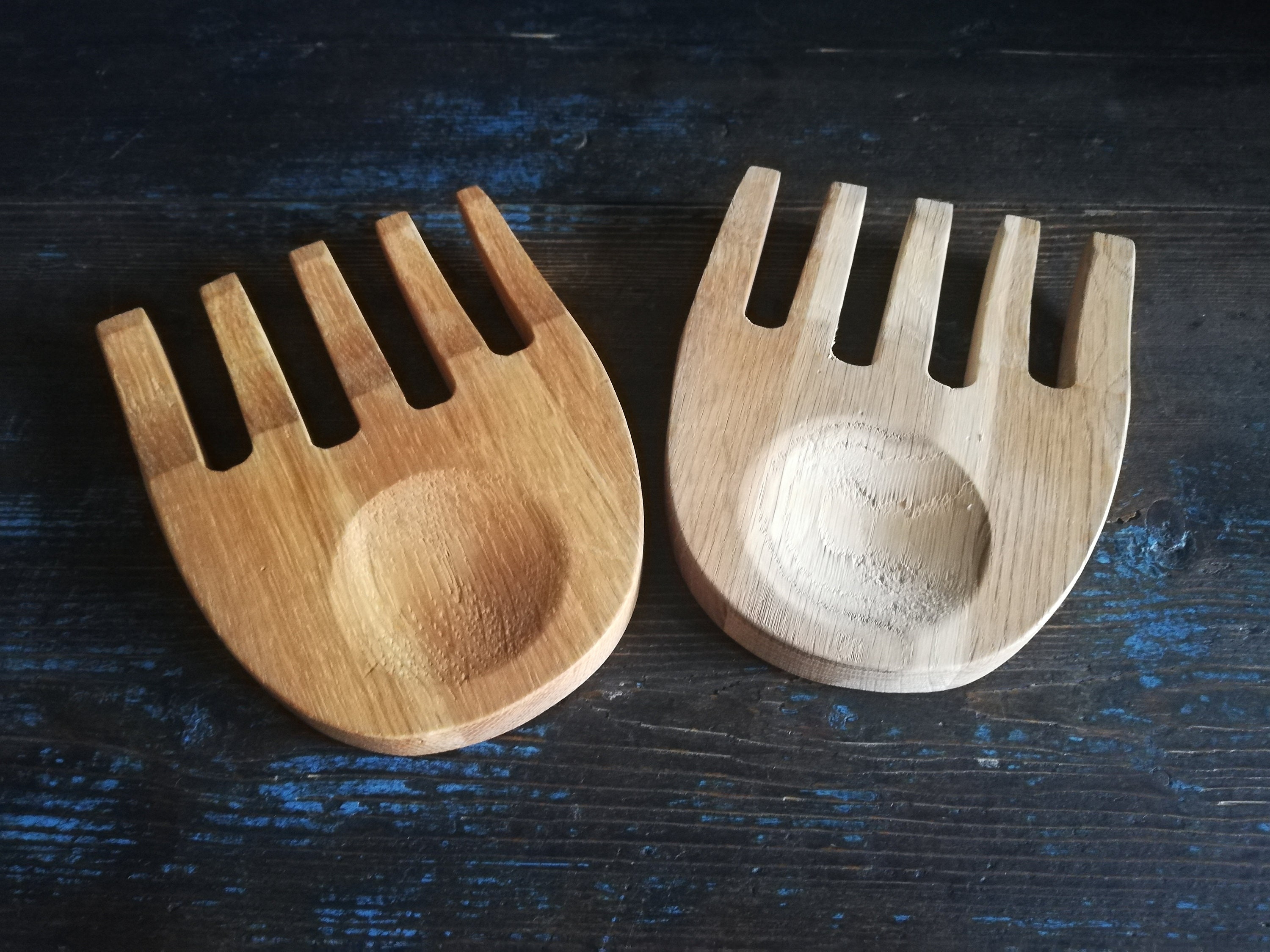 Wooden Salad Forks Large Size A Pair Etsy