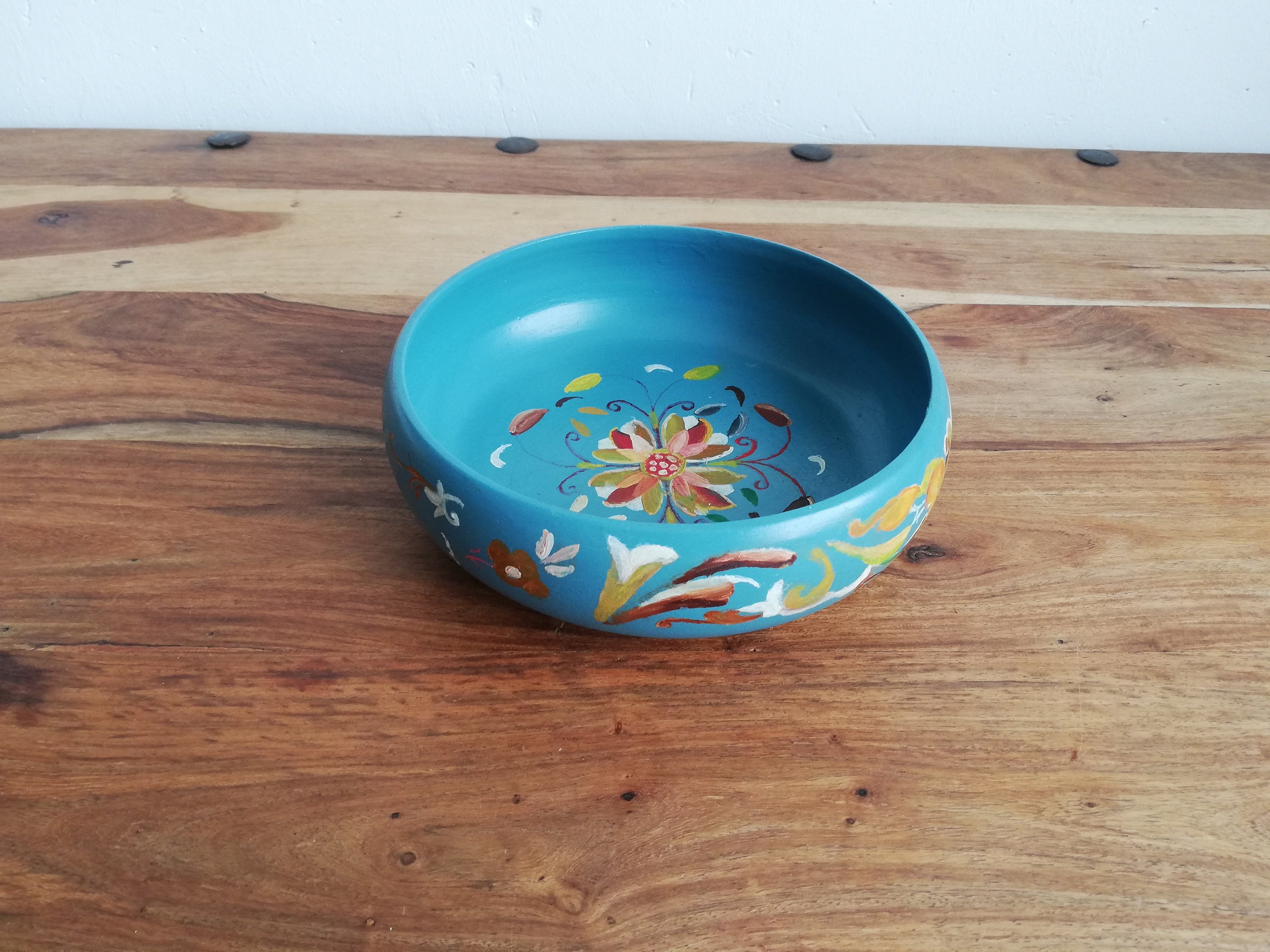 Holzschale Norweger Handgemälde Folk Art Rosemaling Vintage