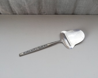 Steel Cheese Knife with Rosemaling art Handle - Pewter Handle. Made in Norwey