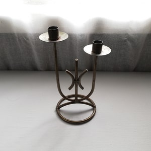 Massive Candle Holder Iron-Swedish Art Nordic Home Table Decor Vintage