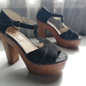 Italian Women’s Sandals - Cobler - Platform shoes - Size 37 eur, 6.5 us, 4.5 uk. Made in Italy