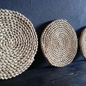Woven Table Raffia Coasters - Set of 3