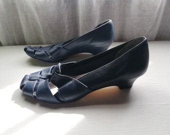 Blue Women's leather shoes - Martha - Size - EUR 39, US 8, UK 6. Made in Portugal