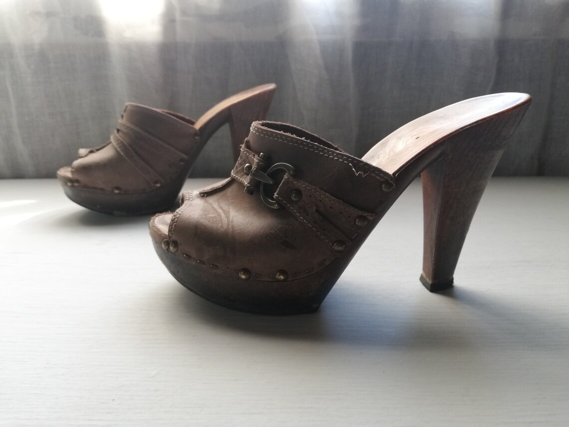 Brown Leather Women's Shoes. Size EUR 38 US 7.5 UK 5.5 | Etsy