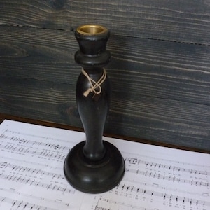 Black wooden candleholder - SIA Collection - Sweden.