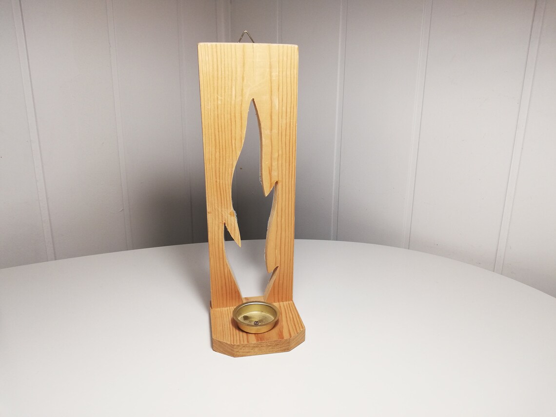 Wooden Wall candle holder Etsy