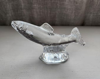 Fish Table Decor Norwegian Crystal Glass-Magnor since 1896 Handmade-Vintage