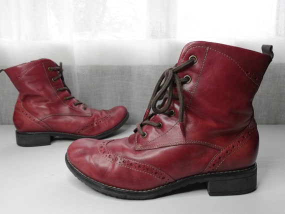 tin liter klippe Tamaris Womens Wine Red Ankle Boots Germany Size 38 Eur - Etsy