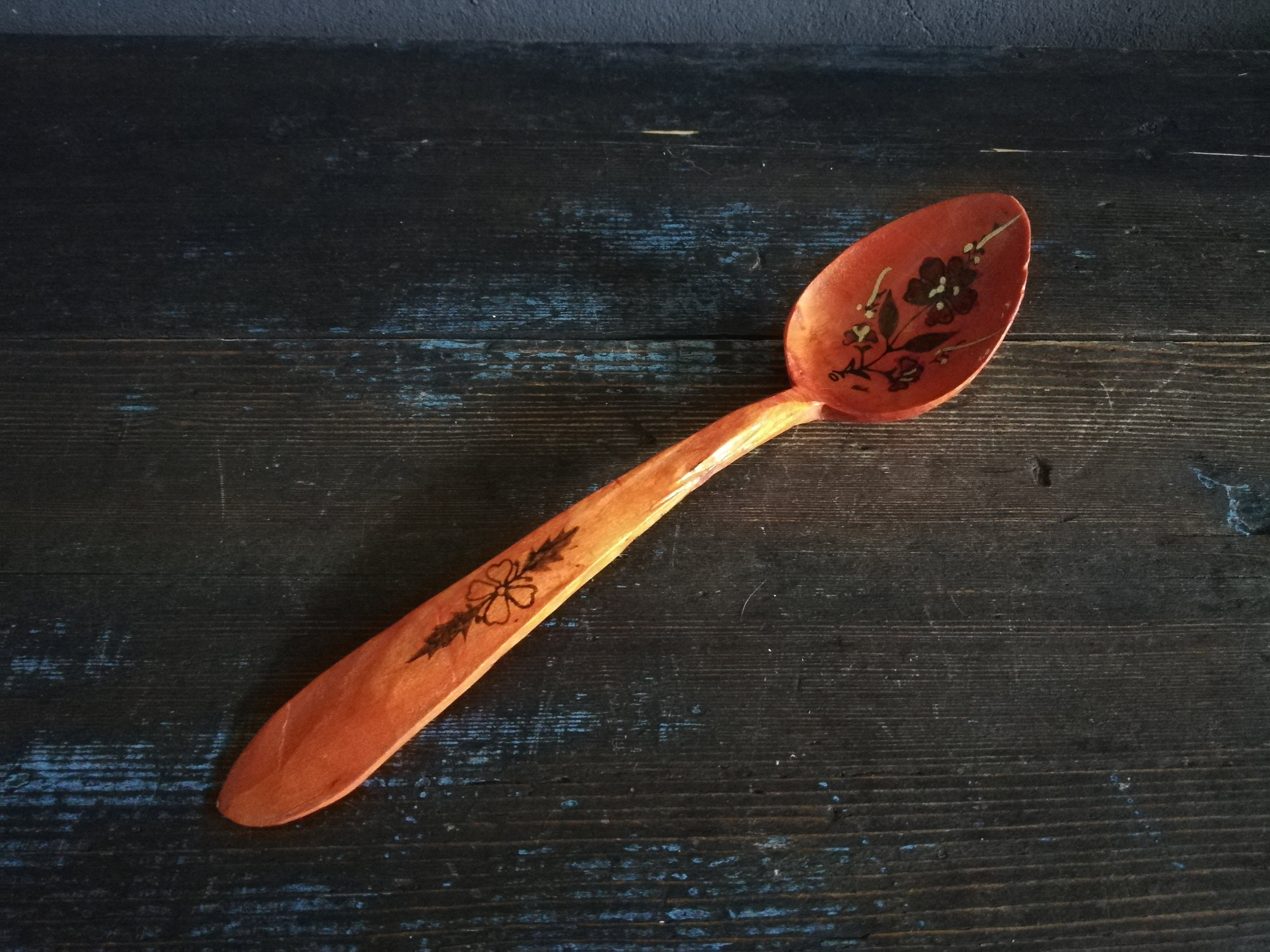 Petite cuillère en bois d'oranger, fait main au Mexique – Cœur d'Artichaut