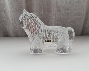 Crystal Dog Moderniste des années 1970 Art Glass-Bertil Vallien Kosta Boda Suède