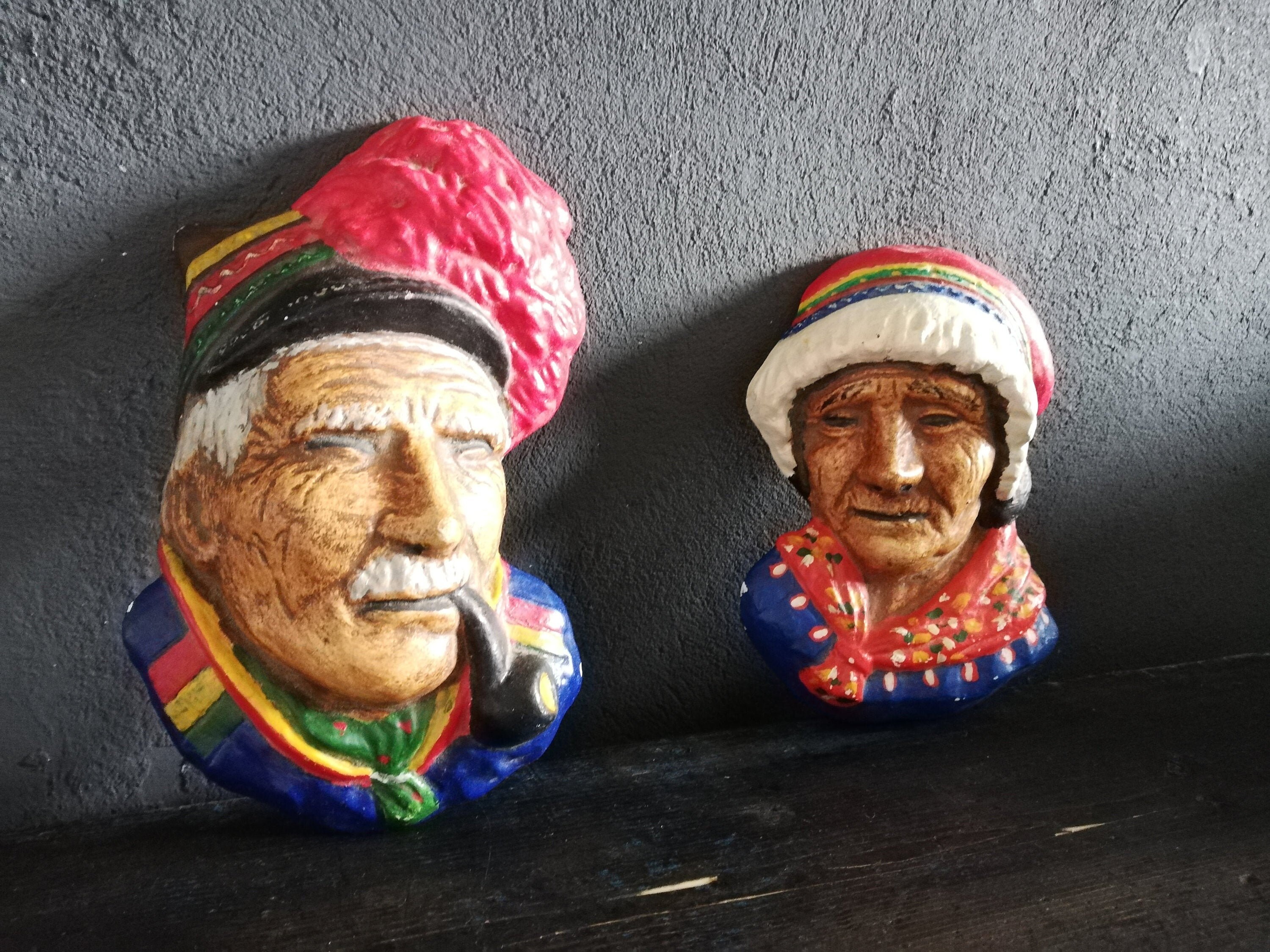 Picture of Antique Scandinavian Wall Decor Set 2 Plaster Handmade - Etsy