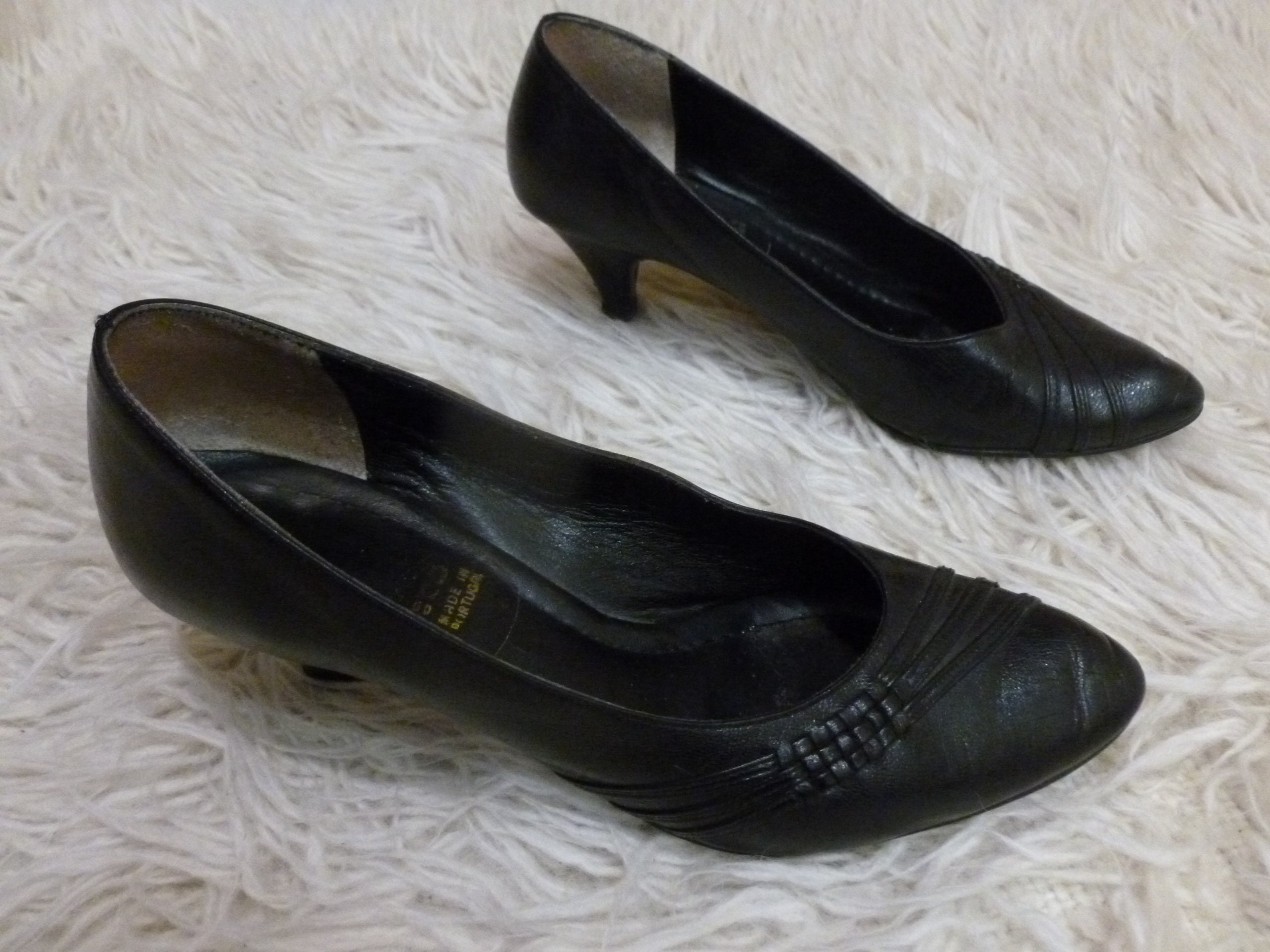 Black Leather Shoes. Made in Portugal. Size UK 4.5 EU 37 US - Etsy