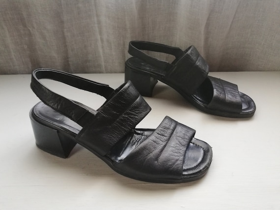 Sandalen Zwart Leer Dames Maat 39 eur 8 us 6 uk - Etsy België
