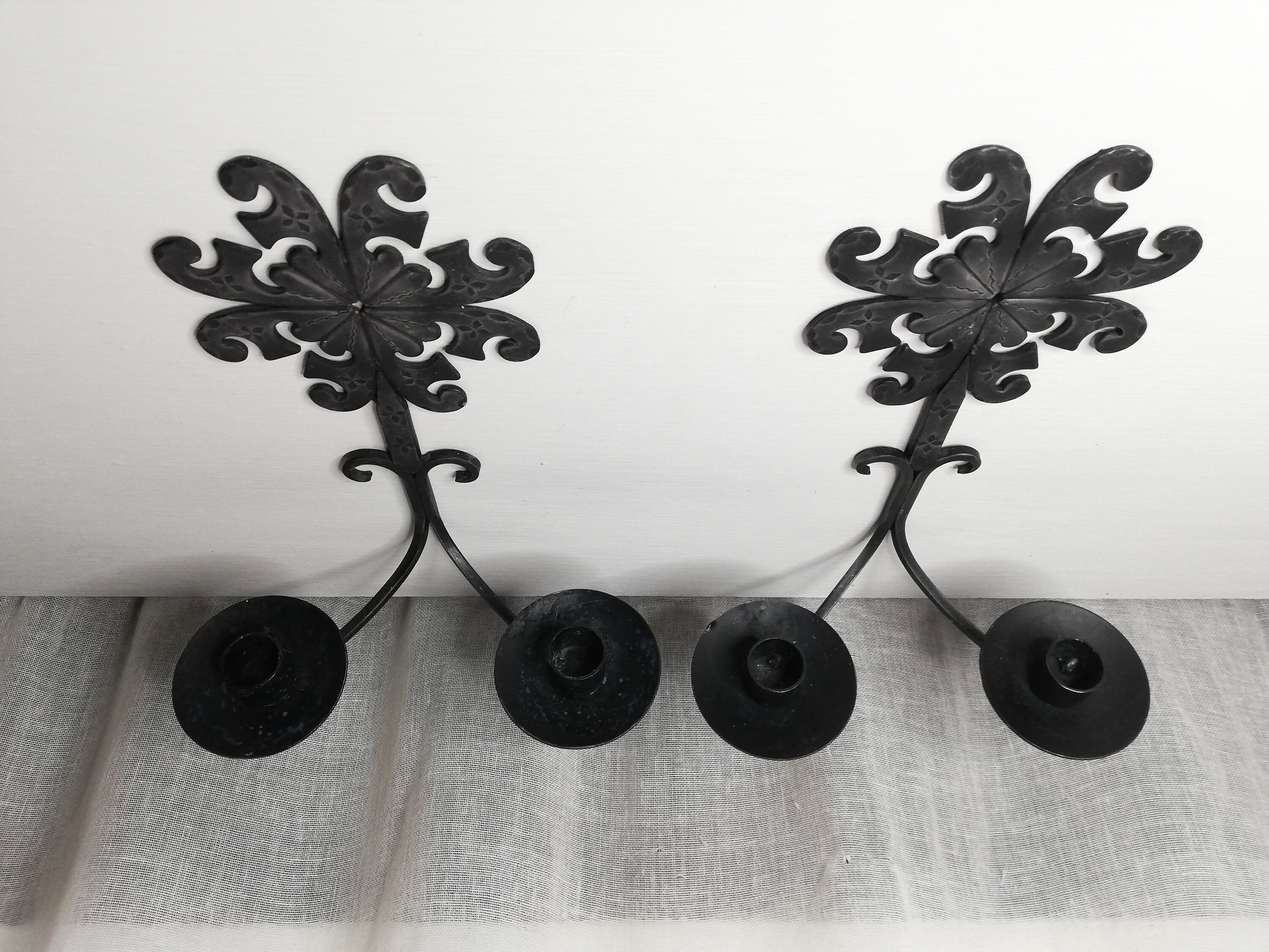 2 Portacandele Da Parete A Forma Di Pipistrello Gotico - Decorazione Halloween In Resina Nera Con Occhi Rossi