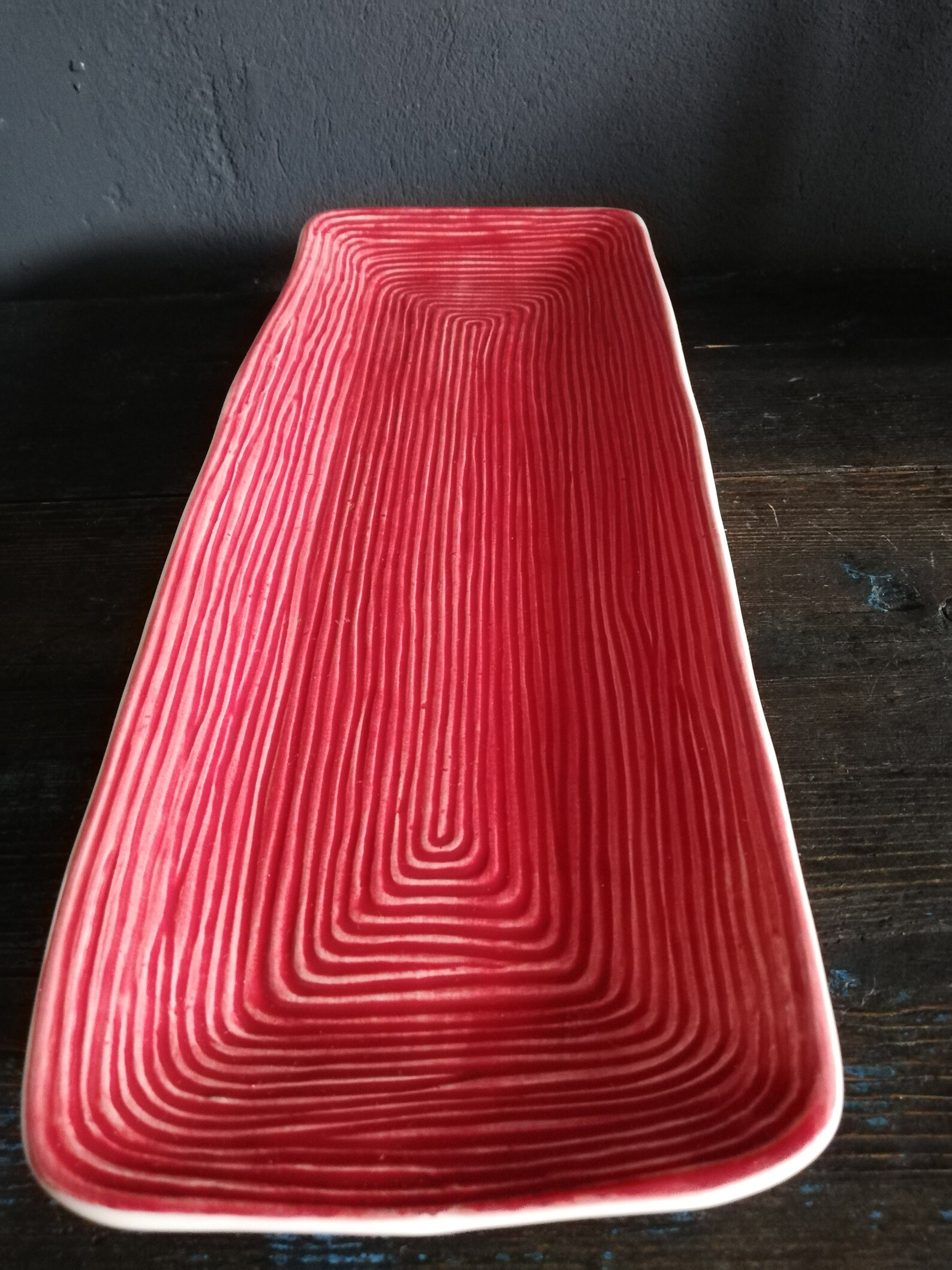 Bruka Design Stockholm Handpainted Mid century Ceramic Serving Dish bruka-design-stockholm-handpainted-mid-century-ceramic-serving-dish