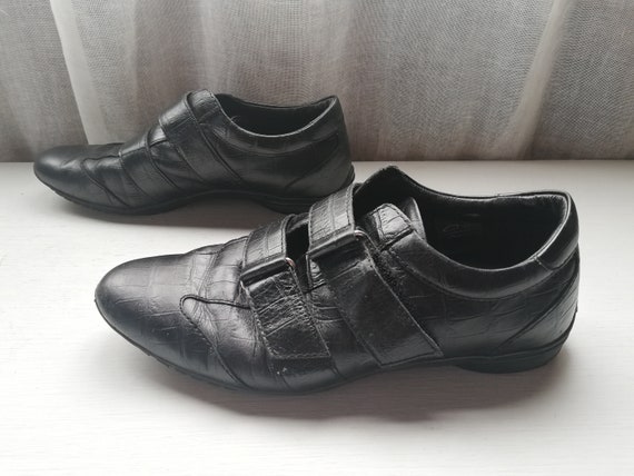 GEOX Zapatos de cuero negro Talla 38 eur 6.5 us 5.5 - Etsy México