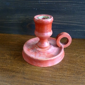 Zweedse houten kandelaar, Vintage hout serviesje, Scandinavische Home Decor