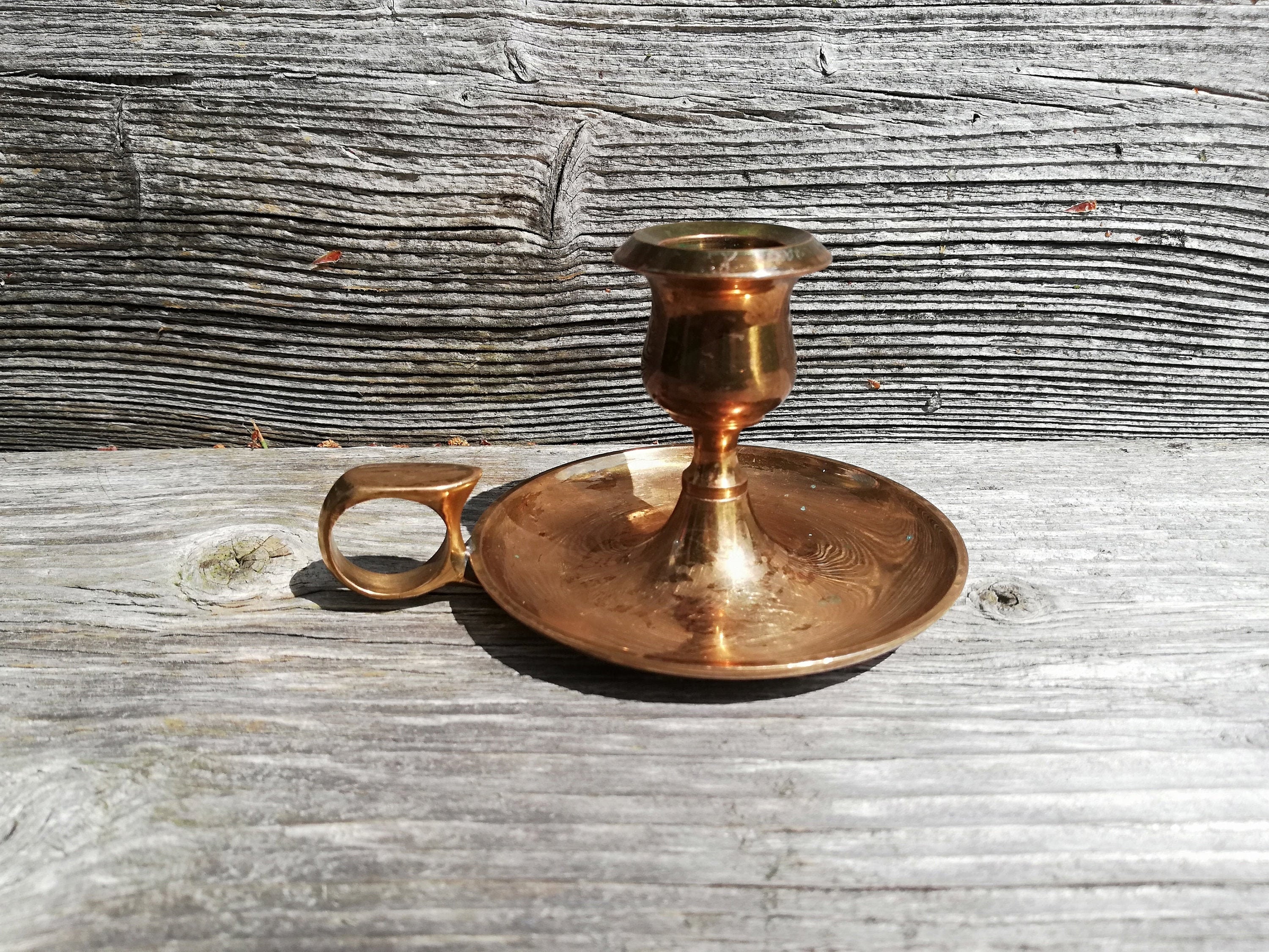 Brass Portable candle Holder Swedish quality Vintage Etsy