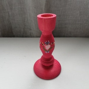 Swedish Red Wooden candle holder