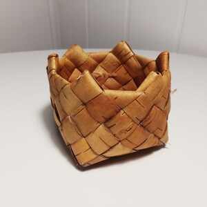 Wicker Birch Bark Box Vintage Swedish Handmade.