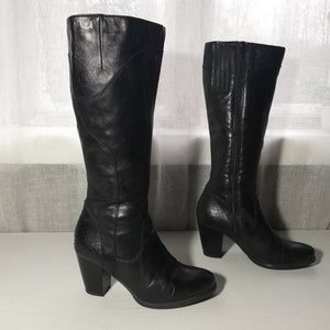 Tamaris Zwart Lederen Dames Laarzen. - Maat 37 eur, 6.5 us, 4.5 uk