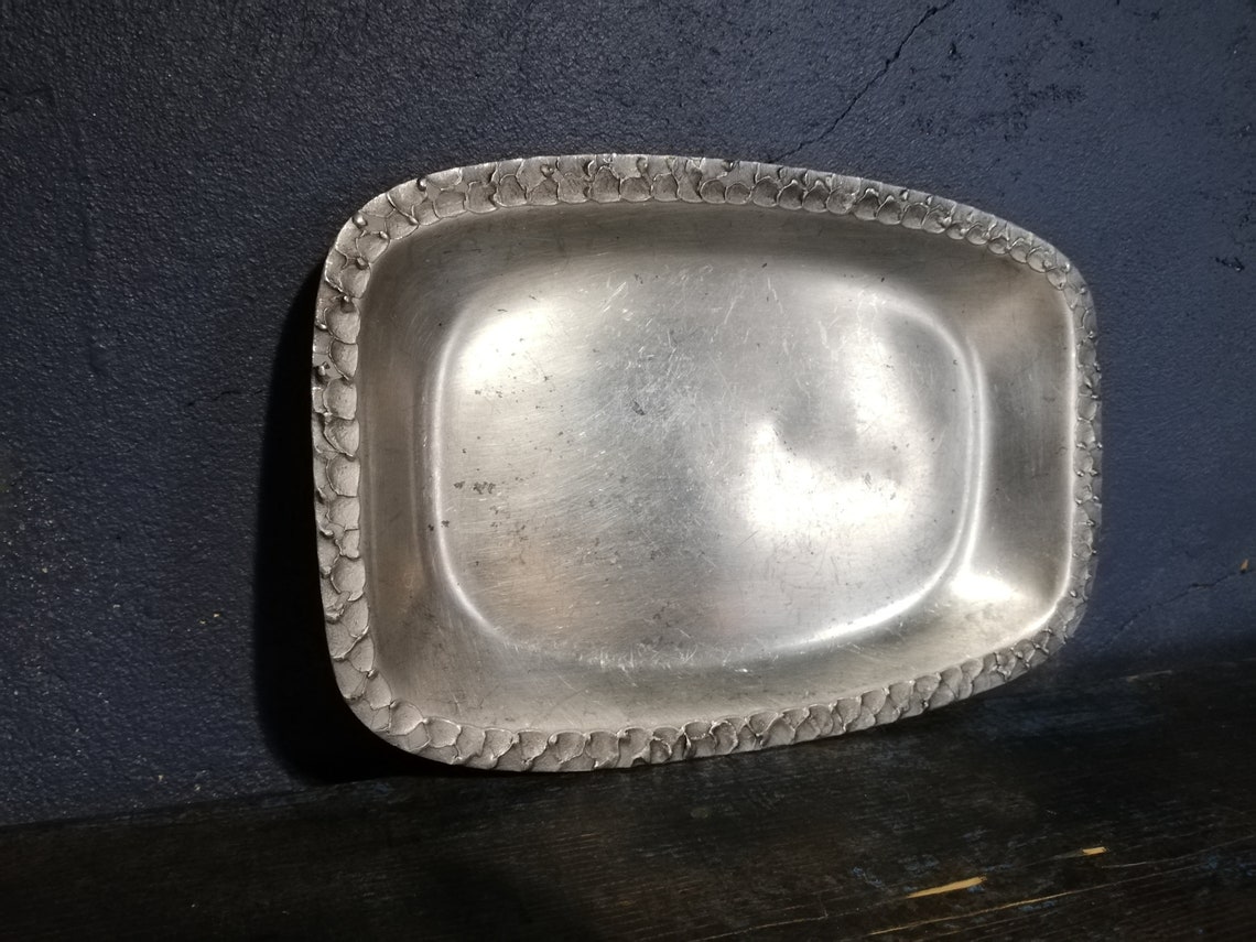 Bowl Hammered Pewter Serving Tray Fruit Bowl Table Decor Etsy UK